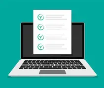 ordinateur sur fond vert qui symbolise la mise en ligne.